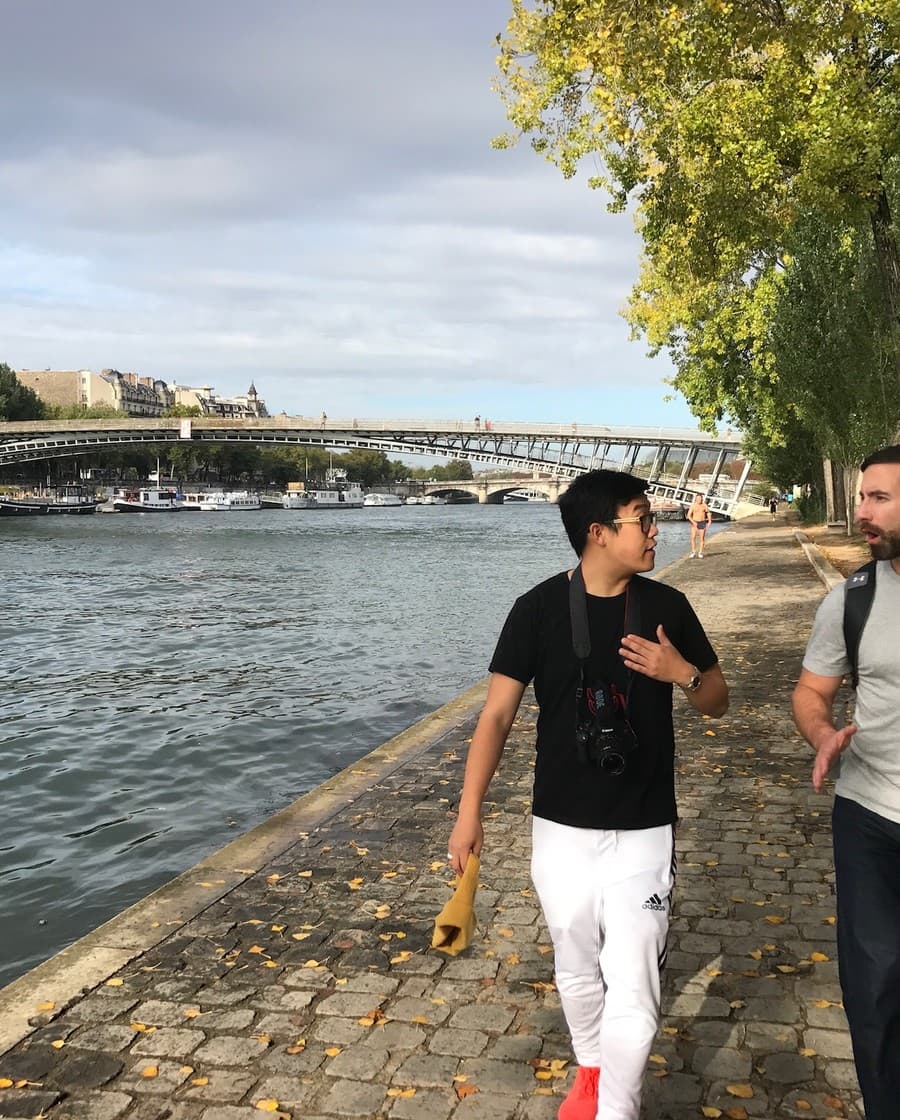 Walking along the Seine in Paris